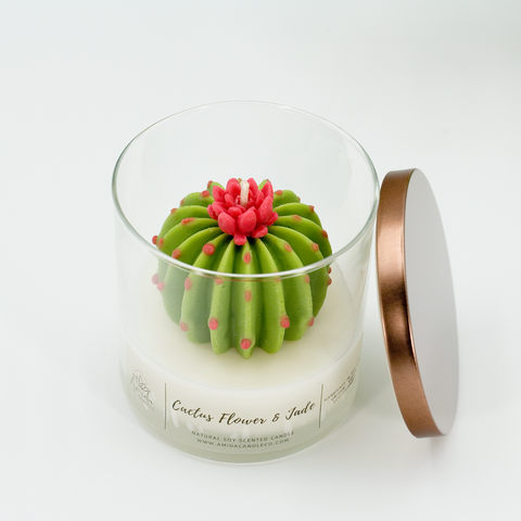 Cactus Flower and Jade Soy Candle Vegan Candle Natural Soy Wax Candle – SMG  Scentual Creations